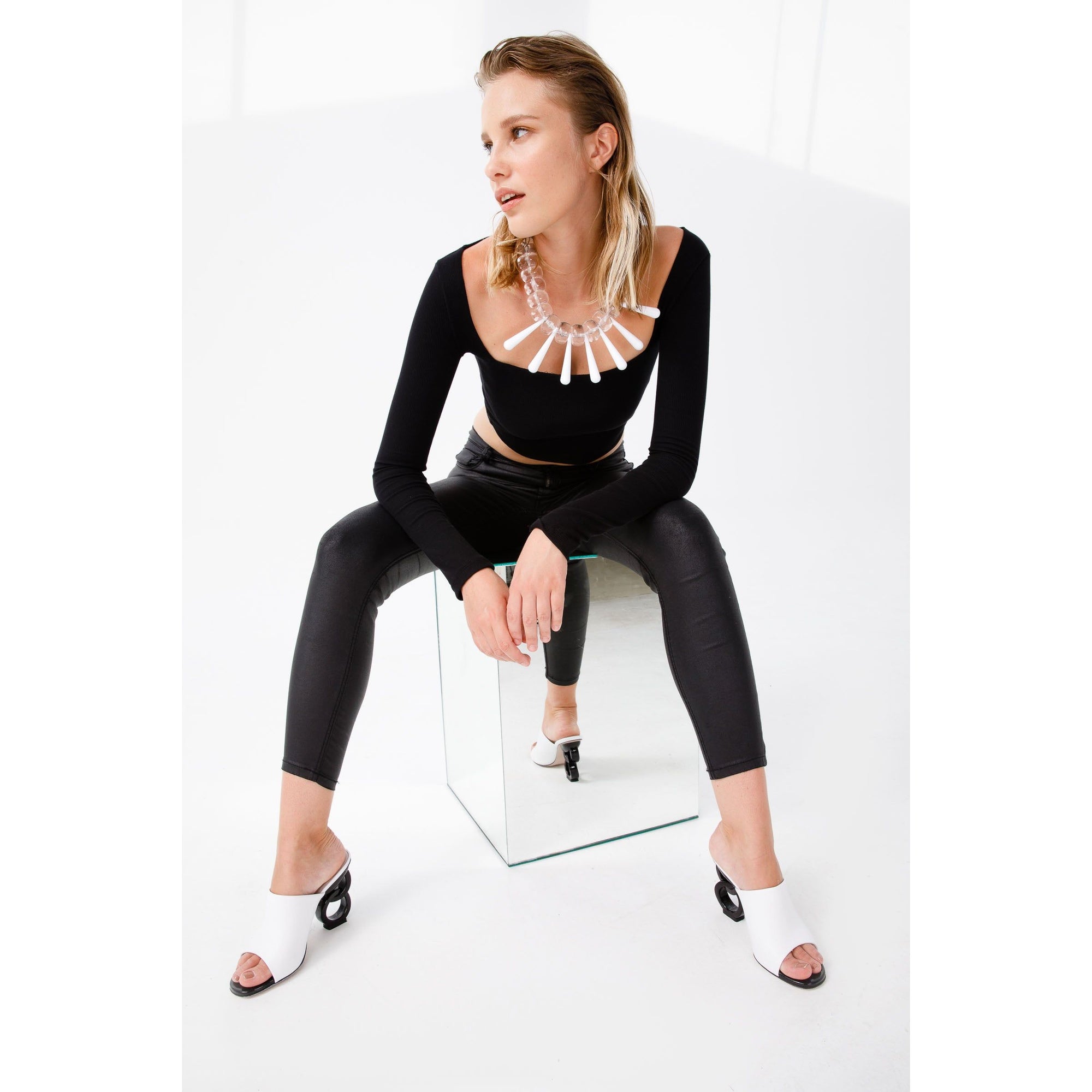 The Cymmer White Leather Women Sandal