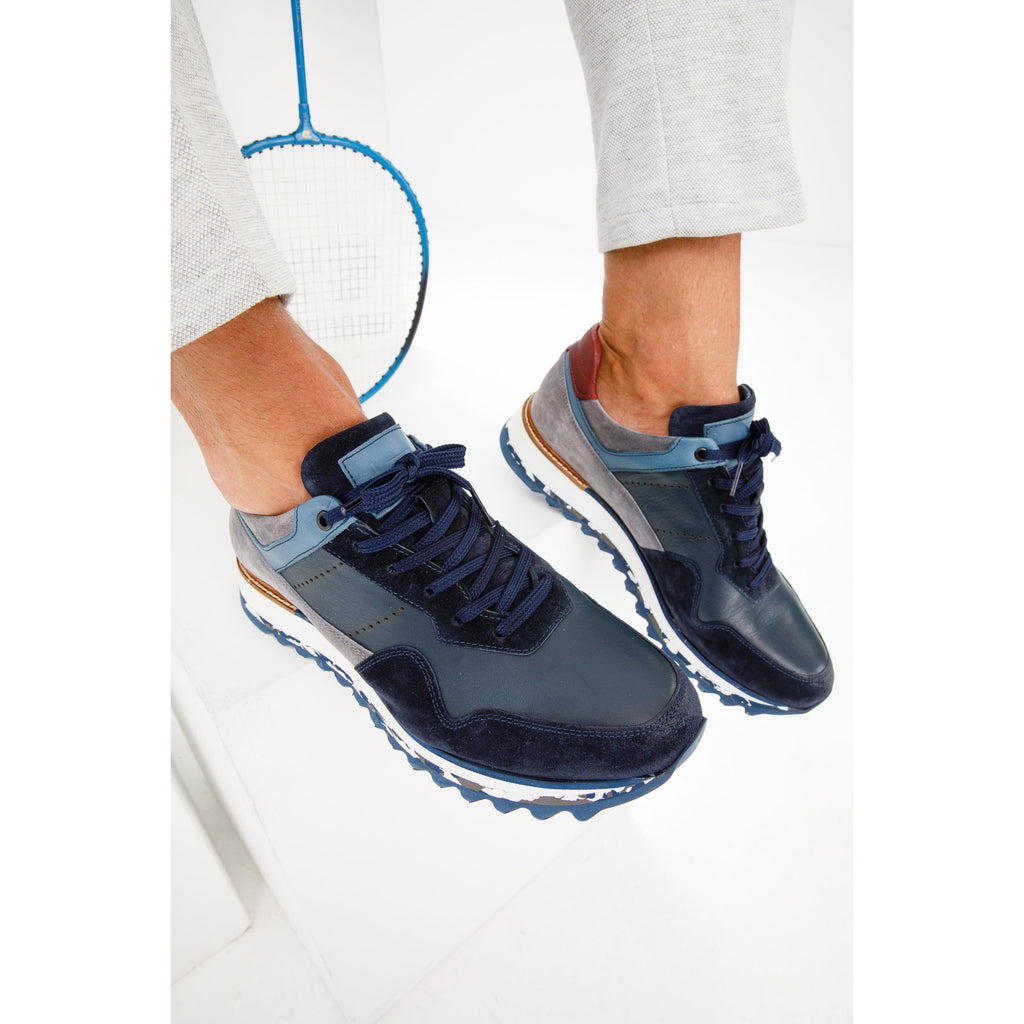 Vinci The Hoskova Navy Blue Leather Men Sneaker
