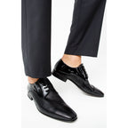 The San Severo Black Patent Leather Derby Men Shoe
