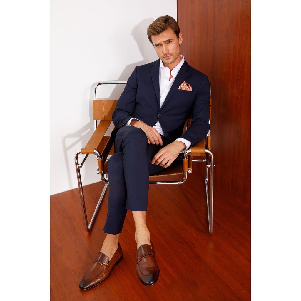 The Johannesburg Brown Leather Dress Loafer Men  Shoe