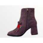 The Luksor Rose Suede Leather Block Heel Women Boot
