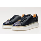 The Venezia Dark Blue Leather Women Sneaker