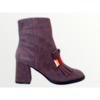 The Luksor Rose Suede Leather Block Heel Women Boot