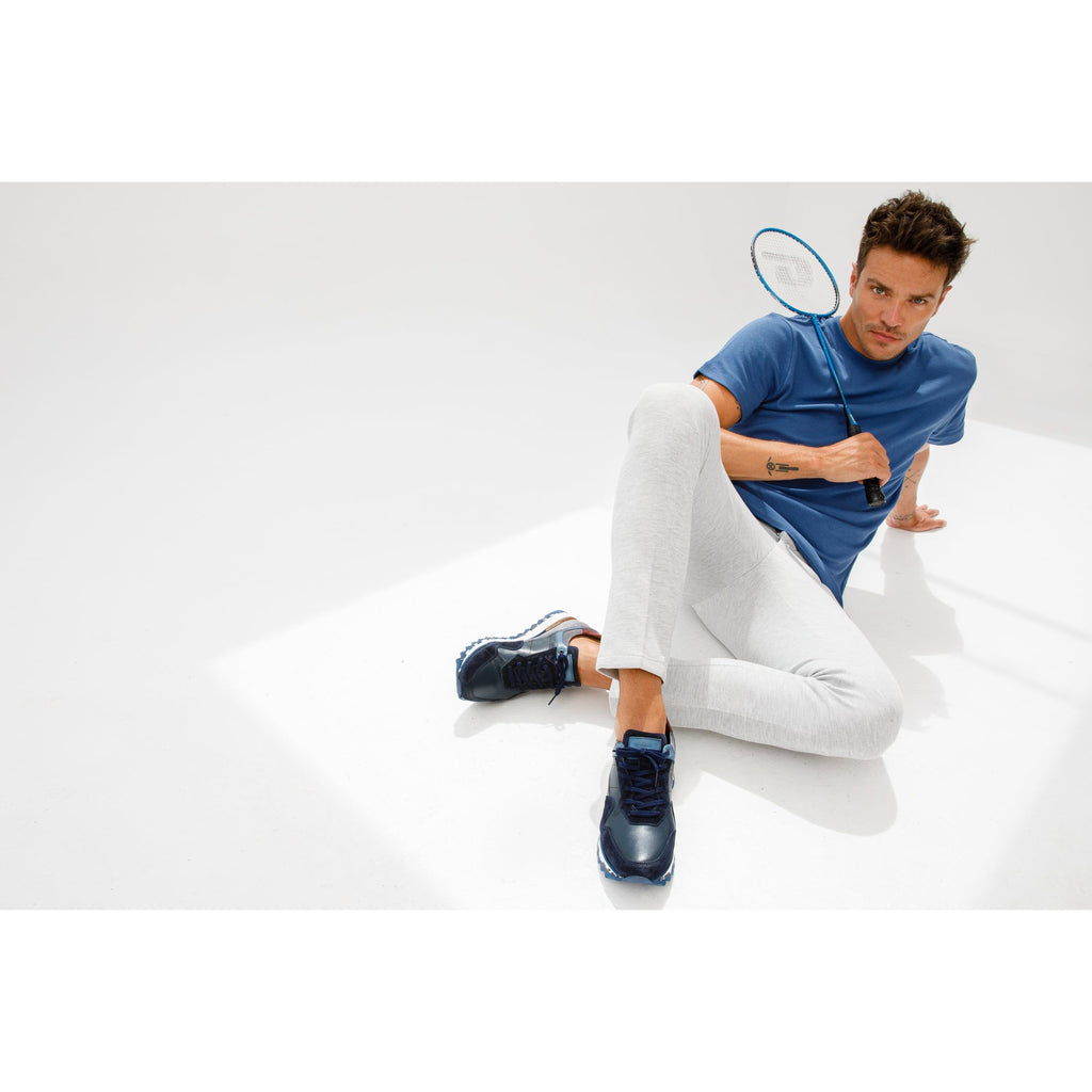 Vinci The Hoskova Navy Blue Leather Men Sneaker