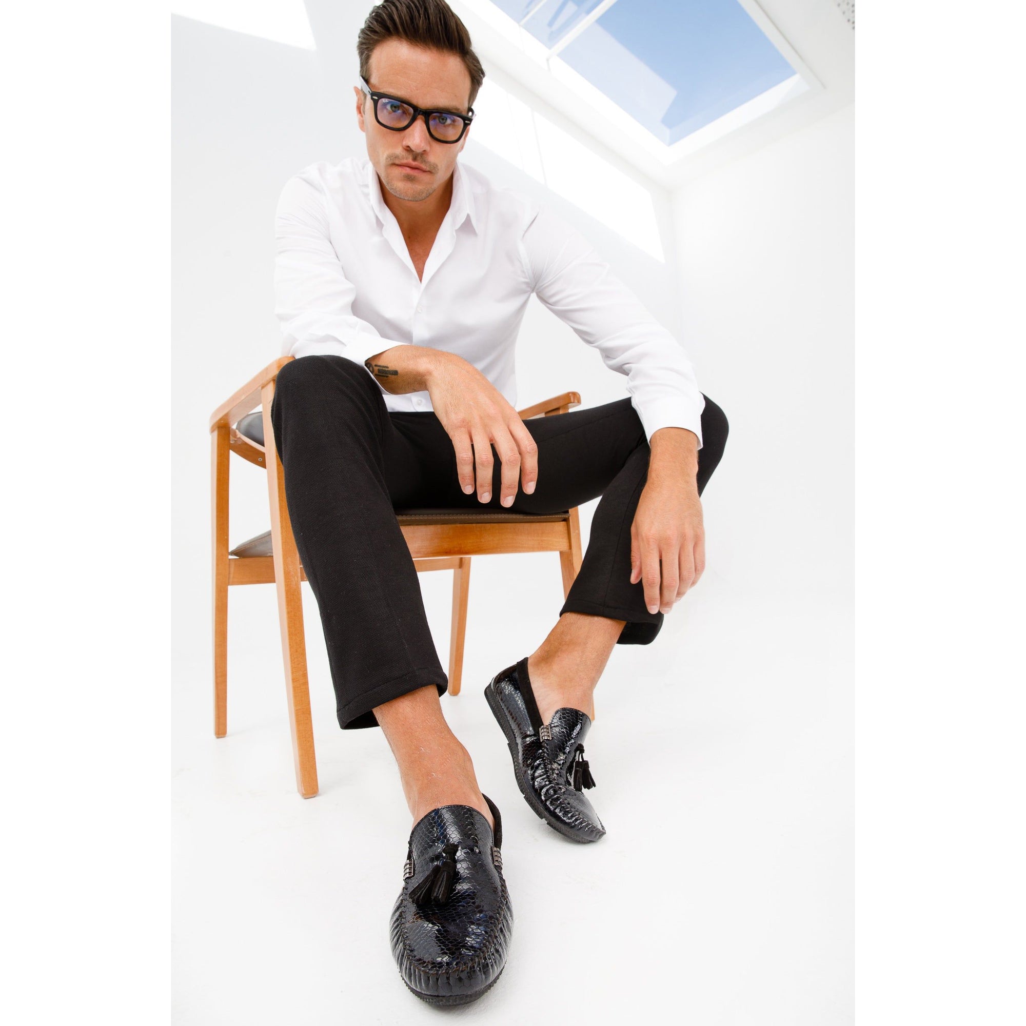 The Cordova Black Patent Leather Tassel Loafer Men Shoe  Final Sale!