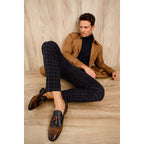Vinci The Istanbul Tan & Navy Blue Leather Tassel Loafer Men Shoes