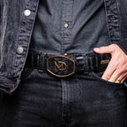 Iowa Genuine Caiman Skin Western Belt Black