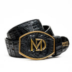 Iowa Genuine Caiman Skin Western Belt Black