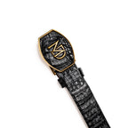 Iowa Genuine Caiman Skin Western Belt Black