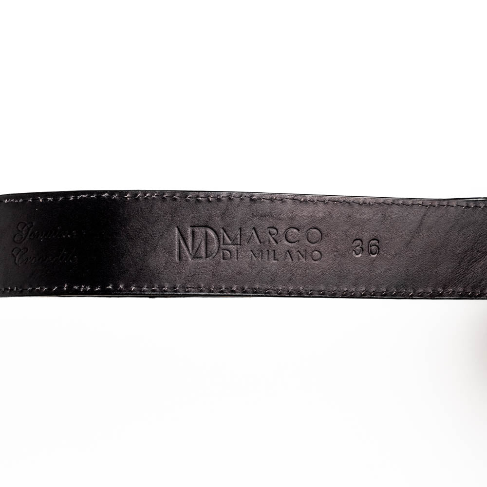 Iowa Genuine Caiman Skin Western Belt Black
