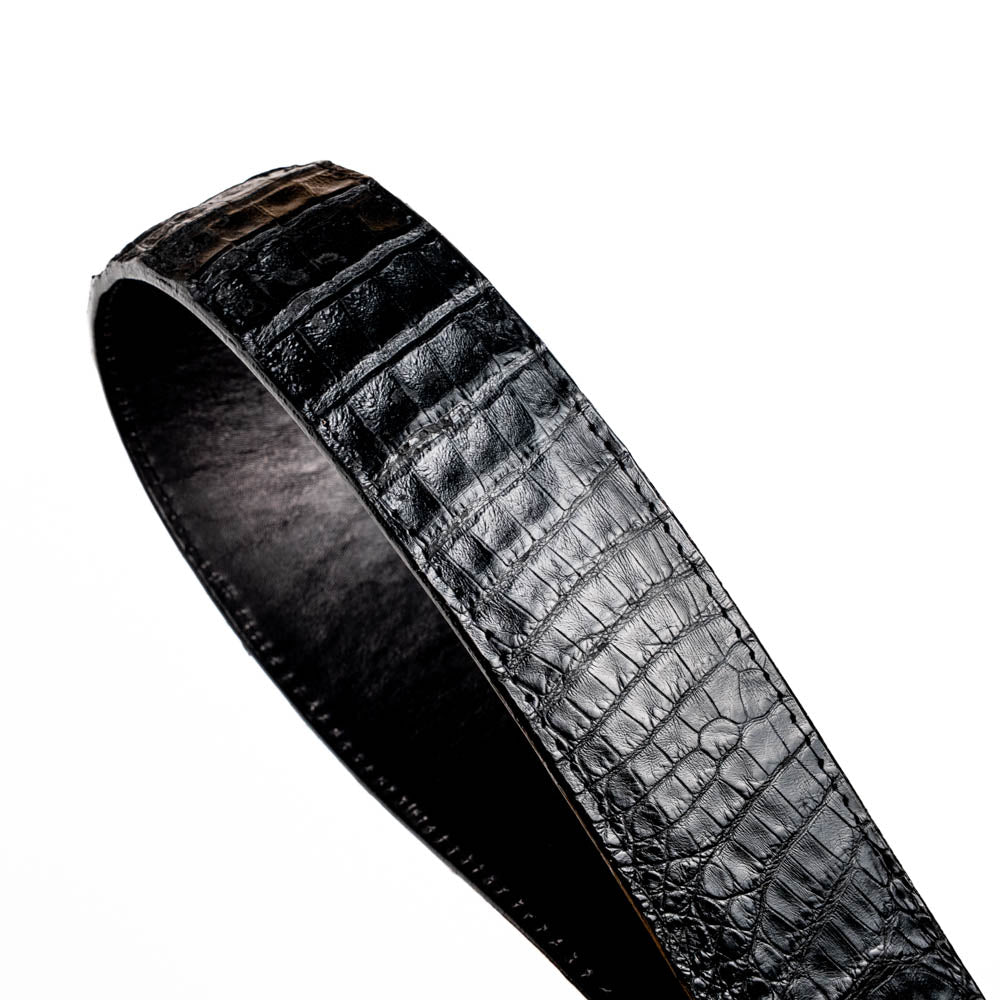 Iowa Genuine Caiman Skin Western Belt Black