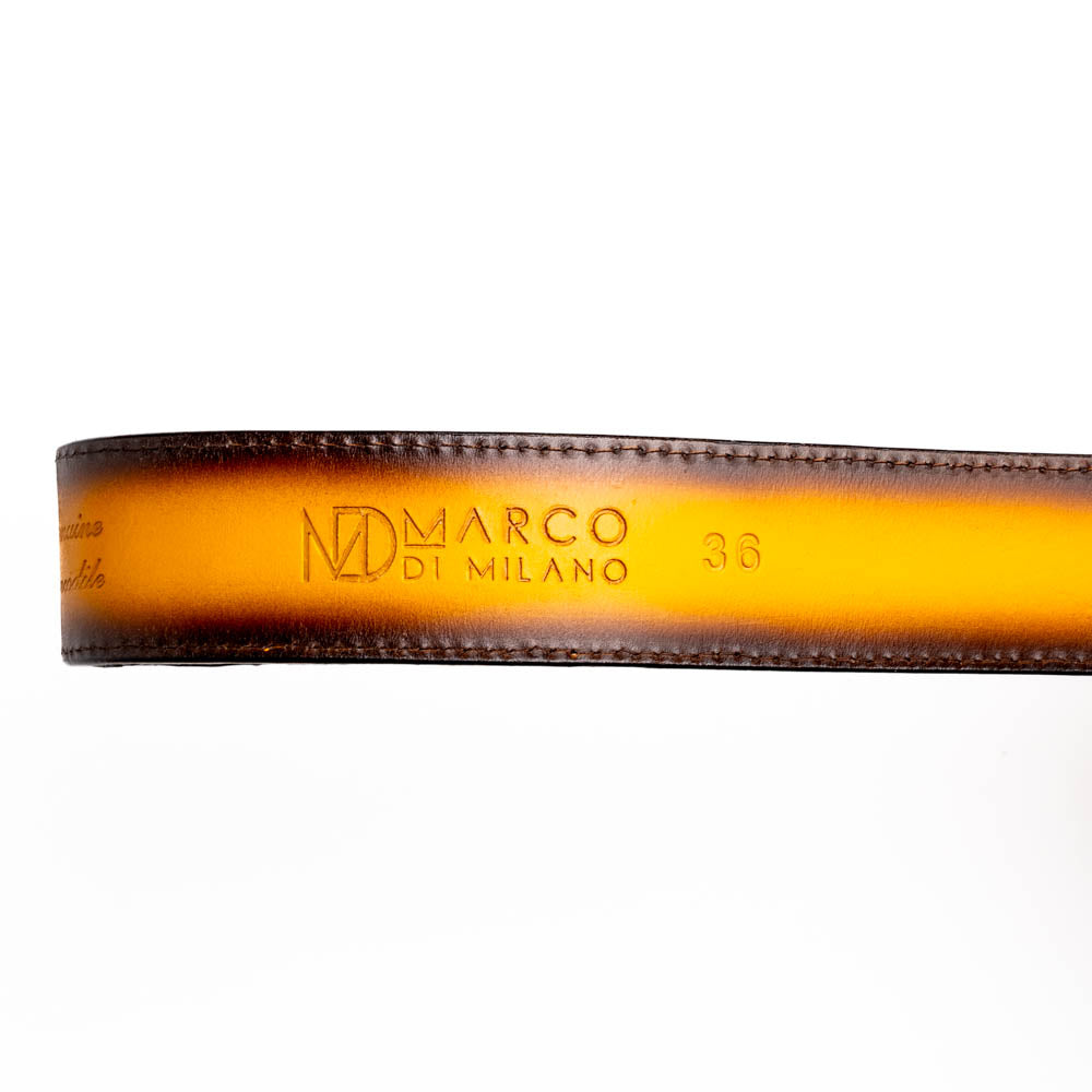 Iowa Genuine Caiman Skin Western Belt Mustard Brown