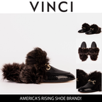 The Izmir Black Patent Leather Natural Fur Women Slipper