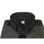 Men CEREMONIA Formal Cotton Shirt Wingtip Slim Fit Turkey #JB 15 Black Pin Dot