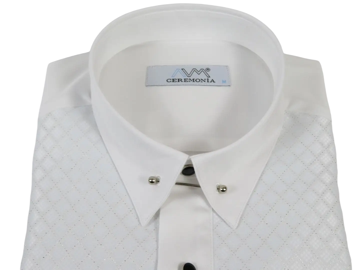 Men CEREMONIA Formal Tux Cotton Shirt Slim Fit Turkey #JD 13 White Collar Bar