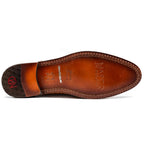 John Classic Dress Shoes Oxford Woven Calfskin Leather Brandy