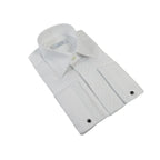 Men CEREMONIA Formal Tux Cotton Shirt Slim Fit Turkey #JKF 13 White Checker