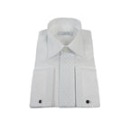 Men CEREMONIA Formal Tux Cotton Shirt Slim Fit Turkey #JKF 13 White Checker