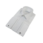Men CEREMONIA Formal Tux Cotton Shirt Slim Fit Turkey #JKF 13 White Checker