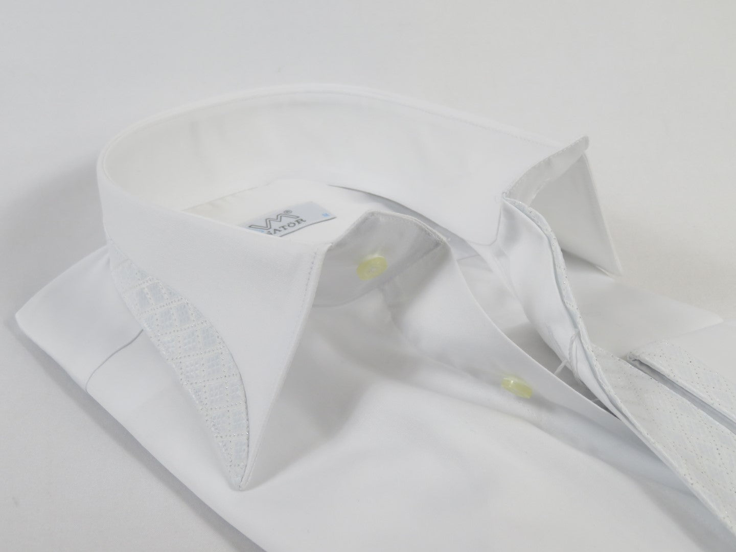 Men CEREMONIA Formal Tux Cotton Shirt Slim Fit Turkey #JKF 13 White Checker