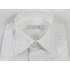 Men CEREMONIA Formal Tux Cotton Shirt Slim Fit Turkey #JKF 13 White Checker