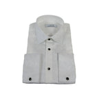 Men CEREMONIA Formal Tux Cotton Shirt Slim Fit Turkey #JKK 13 White Paisley
