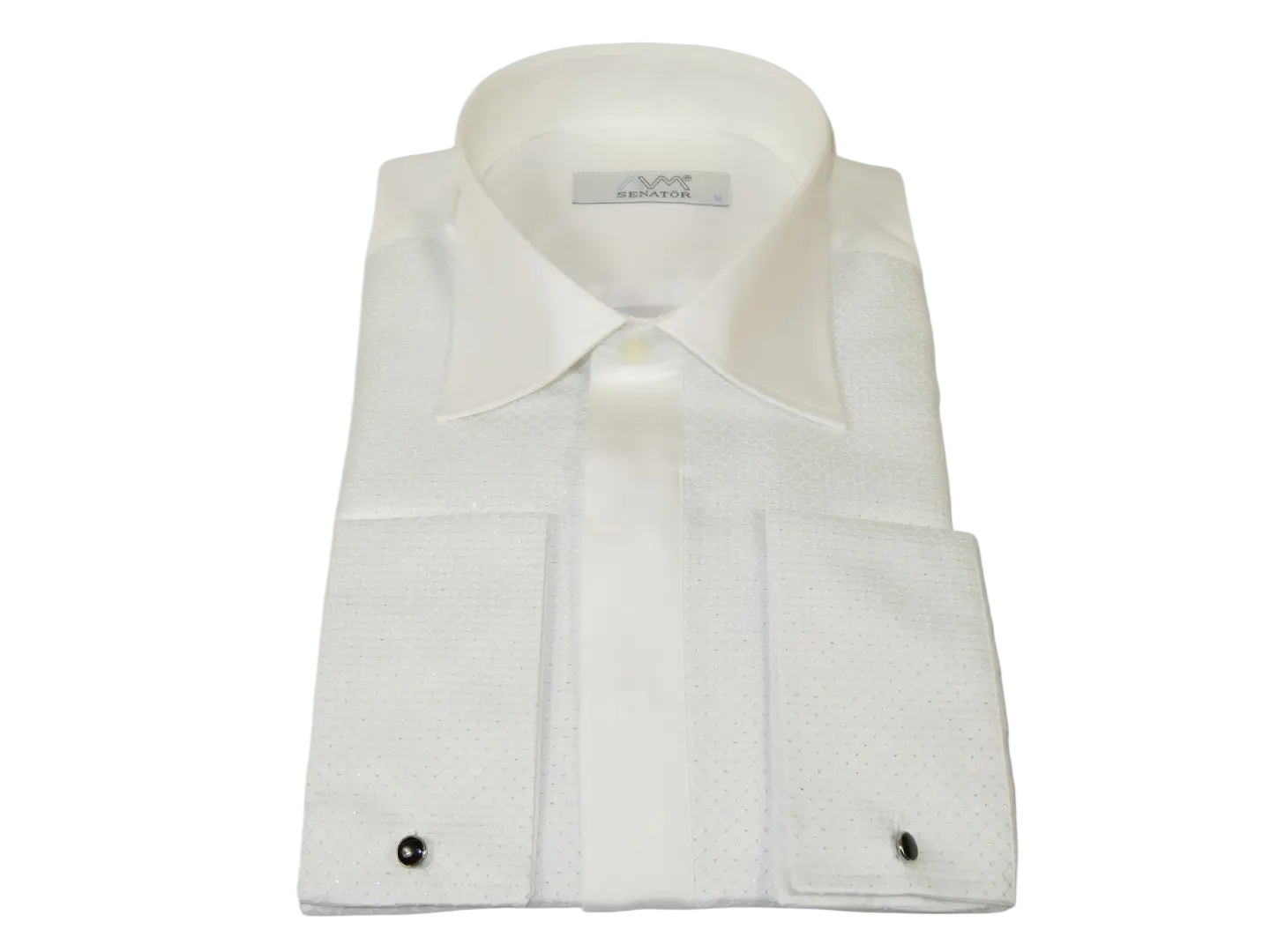 Men CEREMONIA Formal Tux Cotton Shirt Slim Fit Turkey #JKL 13 White Pin Dot