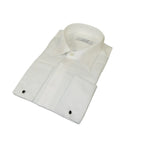 Men CEREMONIA Formal Tux Cotton Shirt Slim Fit Turkey #JKL 13 White Pin Dot