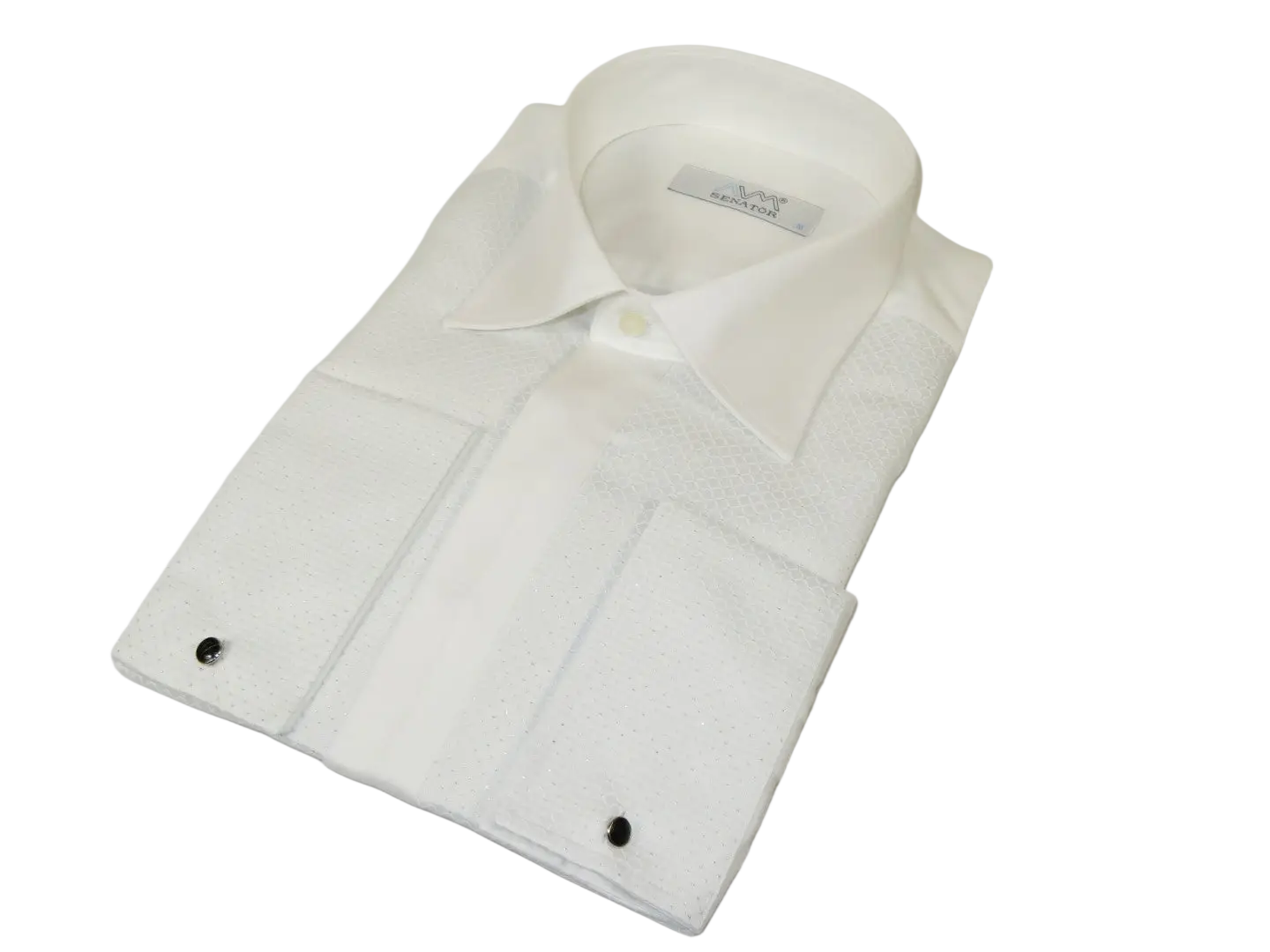 Men CEREMONIA Formal Tux Cotton Shirt Slim Fit Turkey #JKL 13 White Pin Dot