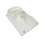 Men CEREMONIA Formal Tux Cotton Shirt Slim Fit Turkey #JKL 13 White Pin Dot