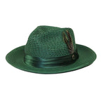 Men's Summer Spring Braid Straw style Hat by BRUNO CAPELO JULIAN JU905 Emerald