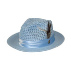Men's Summer Spring Braid Straw style Hat by BRUNO CAPELO JULIAN JU910 Lt Blue