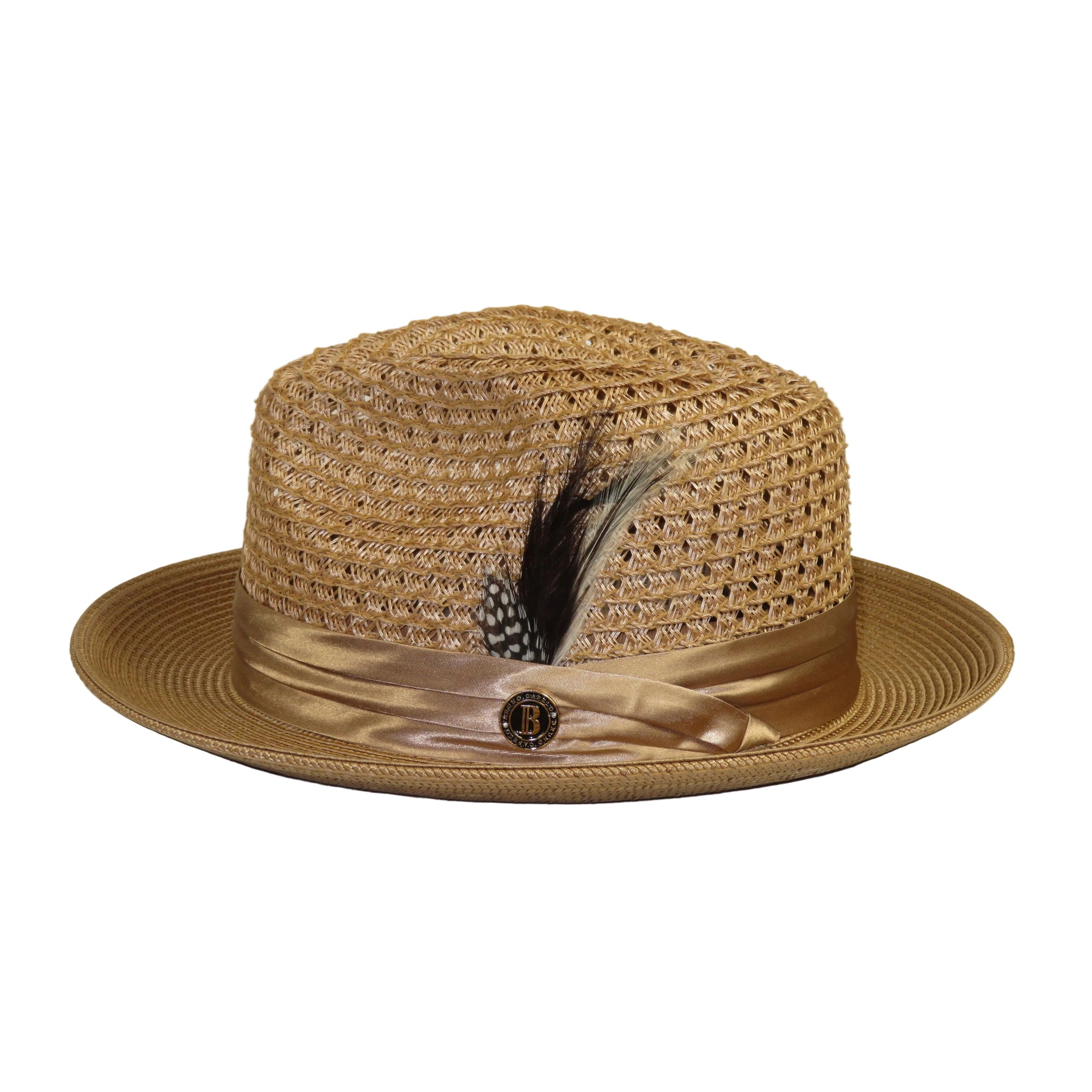 Men's Summer Spring Braid Straw style Hat by BRUNO CAPELO JULIAN JU911 Tan