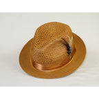 Men's Summer Spring Braid Straw style Hat by BRUNO CAPELO JULIAN JU916 Cognac