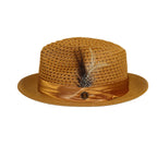 Men's Summer Spring Braid Straw style Hat by BRUNO CAPELO JULIAN JU916 Cognac