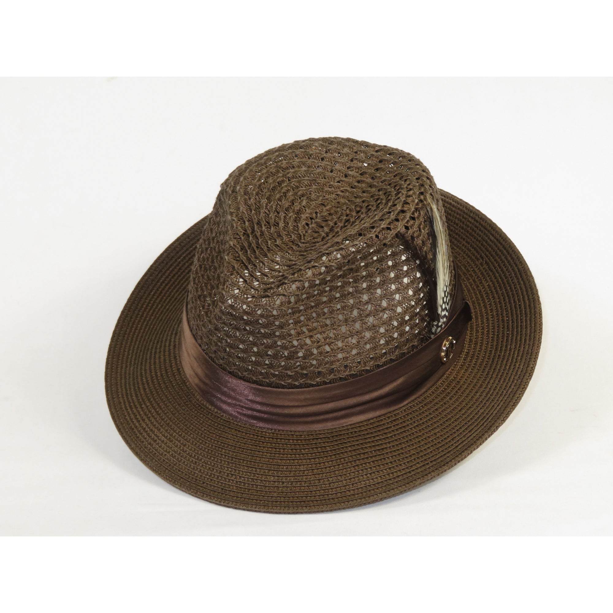 Men's Summer Spring Braid Straw style Hat by BRUNO CAPELO JULIAN JU918 Brown