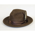 Men's Summer Spring Braid Straw style Hat by BRUNO CAPELO JULIAN JU918 Brown