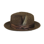 Men's Summer Spring Braid Straw style Hat by BRUNO CAPELO JULIAN JU918 Brown