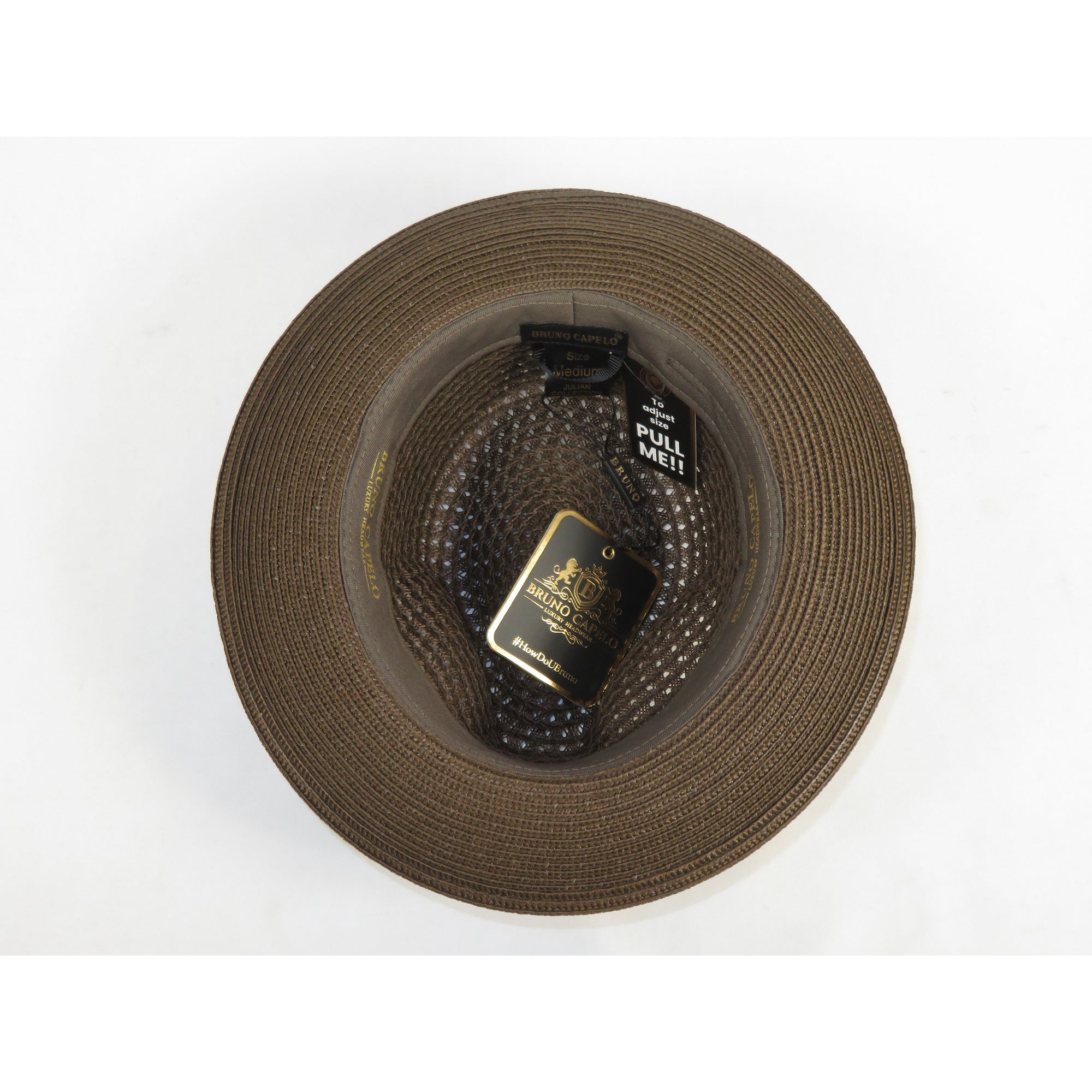 Men's Summer Spring Braid Straw style Hat by BRUNO CAPELO JULIAN JU918 Brown