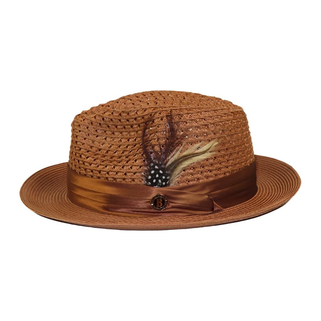 Spring Hat Man Men's Summer Spring Braid Straw Hat BRUNO CAPELO JULIAN JU924 Brandy/R ...