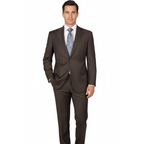 Men Suit BERLUSCONI Turkey Italian Wool 180's Portly Drop 4 Pants K255-07 Brown