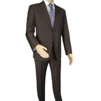 Men Suit BERLUSCONI Turkey Italian Wool 180's Portly Drop 4 Pants K255-07 Brown