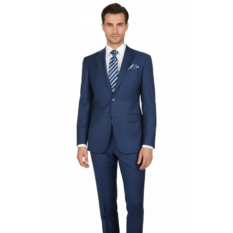 Men Suit BERLUSCONI Turkey Italian Wool 180's Single Breasted K442-12 Navy