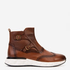 Vinci The Stealth Wingtip Buckle Tan Leather Men Boot