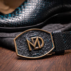 KANSAS Genuine Snake Skin Cowboy Boot from the Western Collection Black Blue