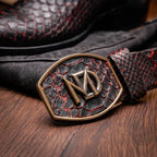 KANSAS Genuine Snake Skin Cowboy Boot from the Western Collection BlackCherry