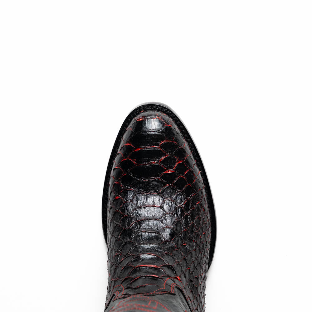KANSAS Genuine Snake Skin Cowboy Boot from the Western Collection BlackCherry