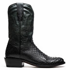 KANSAS  Genuine Snake Skin Cowboy Boot from the Western Collection Black