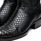 KANSAS  Genuine Snake Skin Cowboy Boot from the Western Collection Black