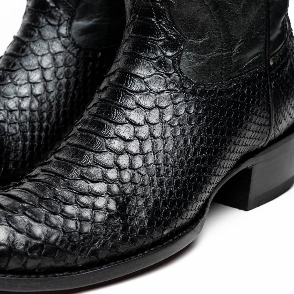 KANSAS  Genuine Snake Skin Cowboy Boot from the Western Collection Black